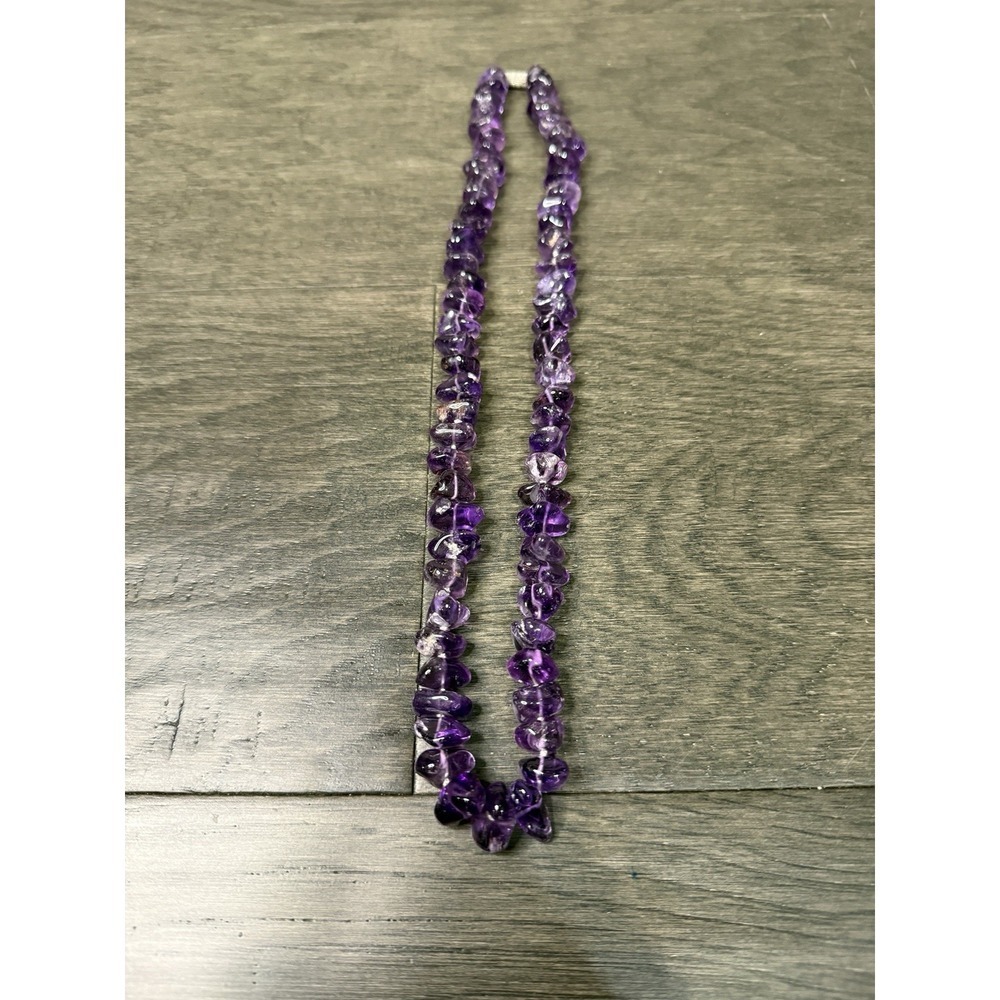 Vintage Hand Made Chunky Amethyst Stone Beads Necklace Import Cabochon Earrings